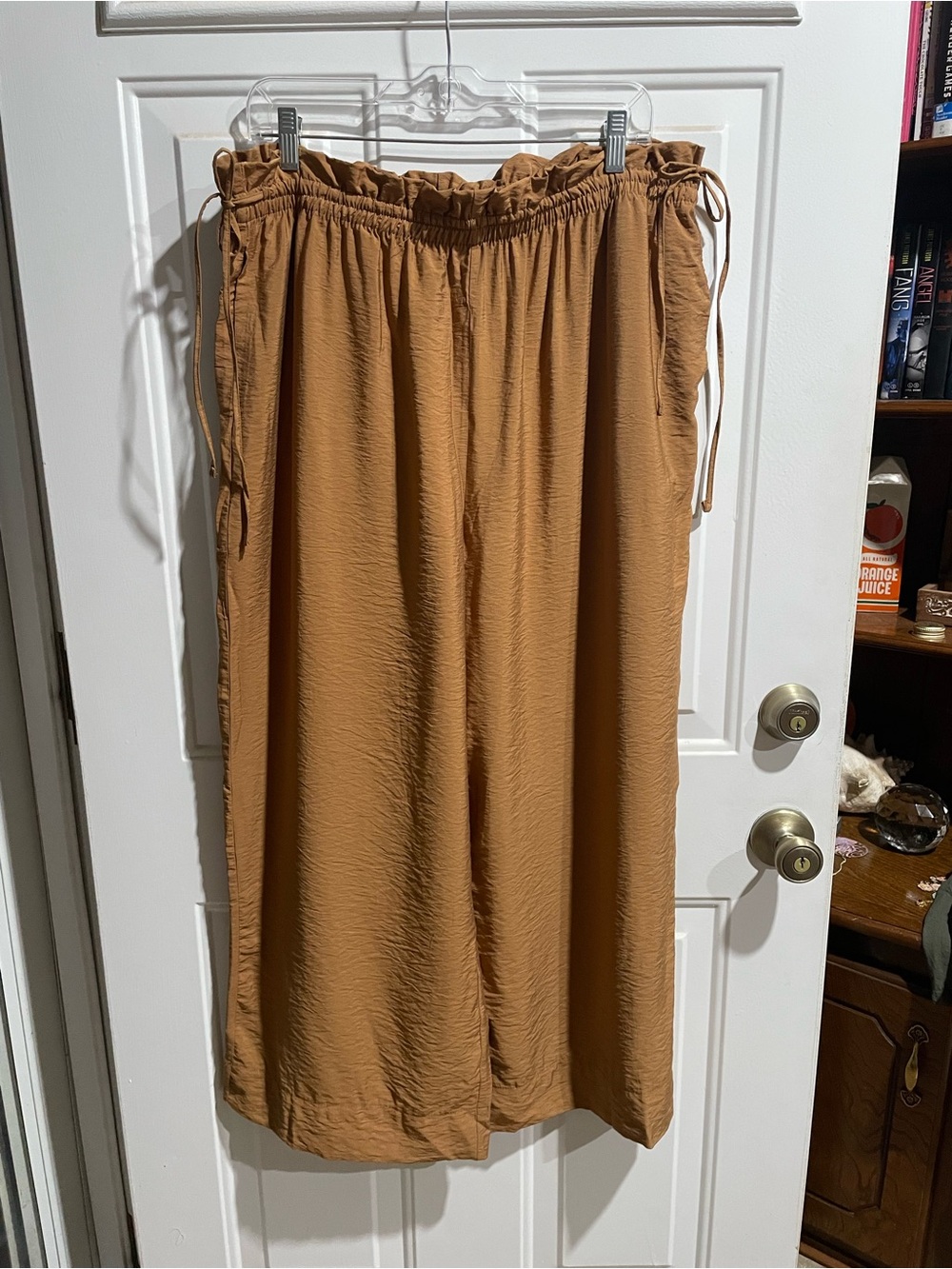 Rustic Tan Pants with Elastic Adjustable Waist